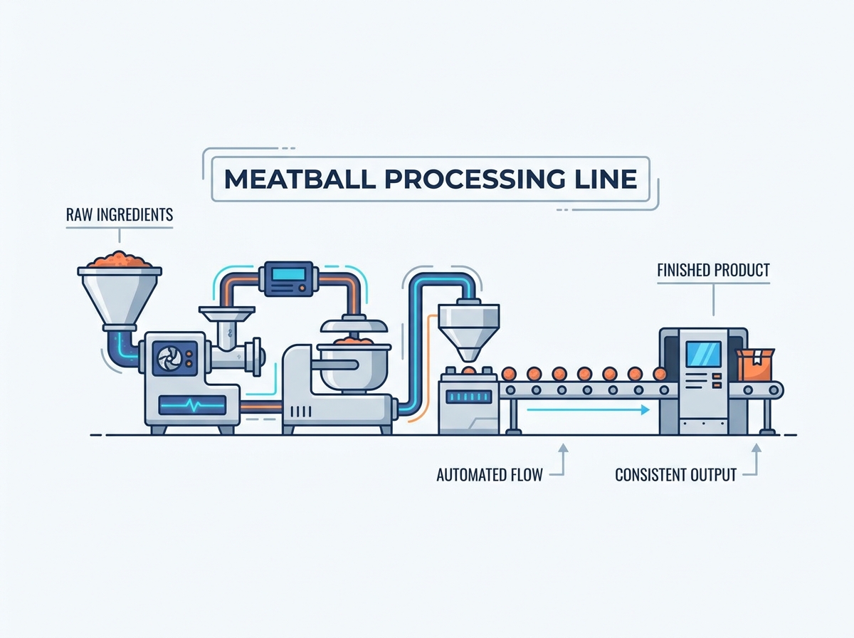 Meatball processing line equipment