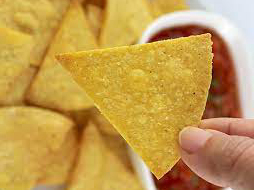 3 fried corn tortilla chips